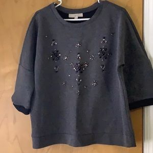 Loft Jeweled Gray Sweater
